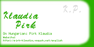 klaudia pirk business card